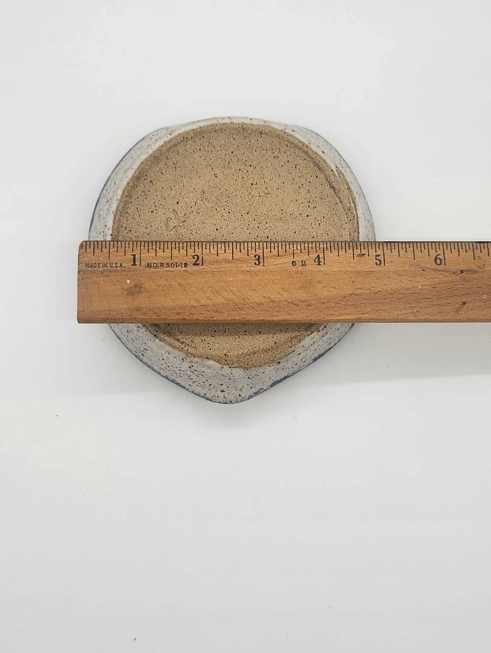 Handmade Studio Pottery Taper Candle Holder Heart Shape Speckled Stoneware